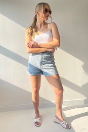 Light Wash Denim High Waist Shorts