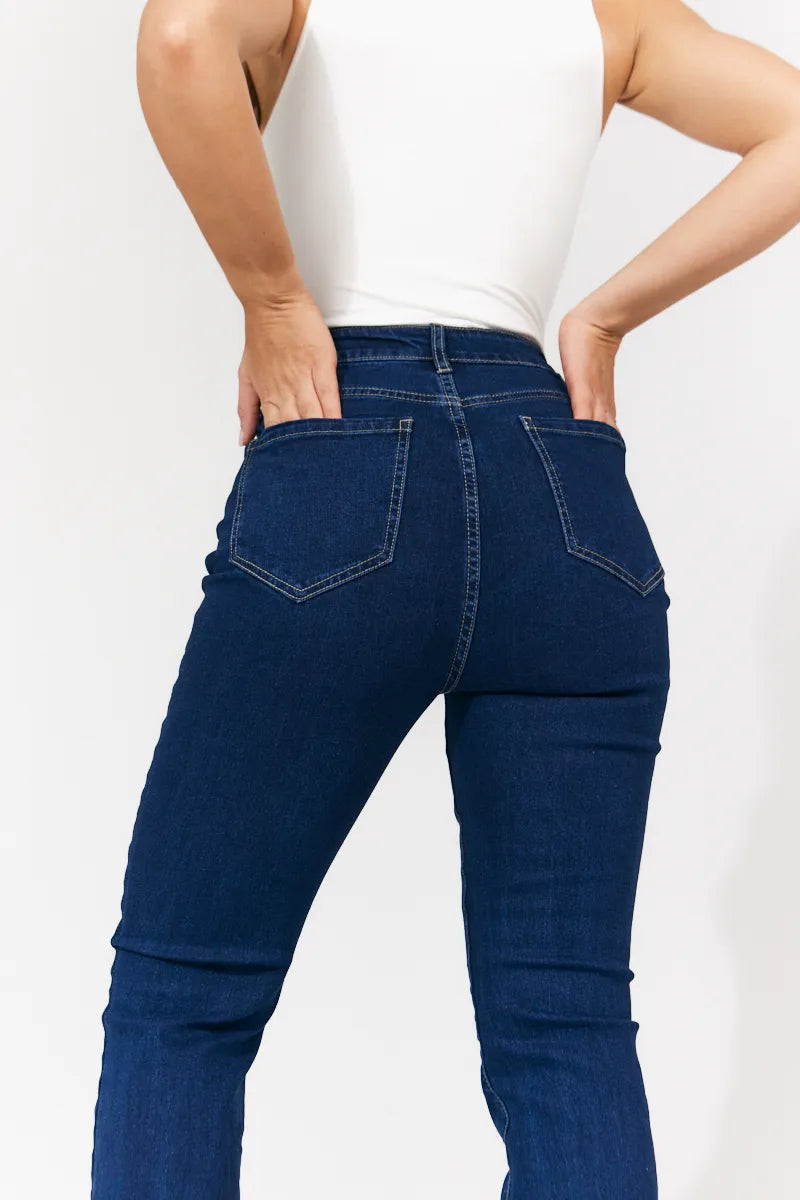 In The Style Ivy Kickflare Jeans in Indigo