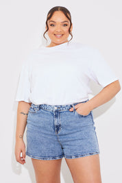 Denim Mom Short