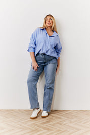 Oversized Striped Poplin Shirt