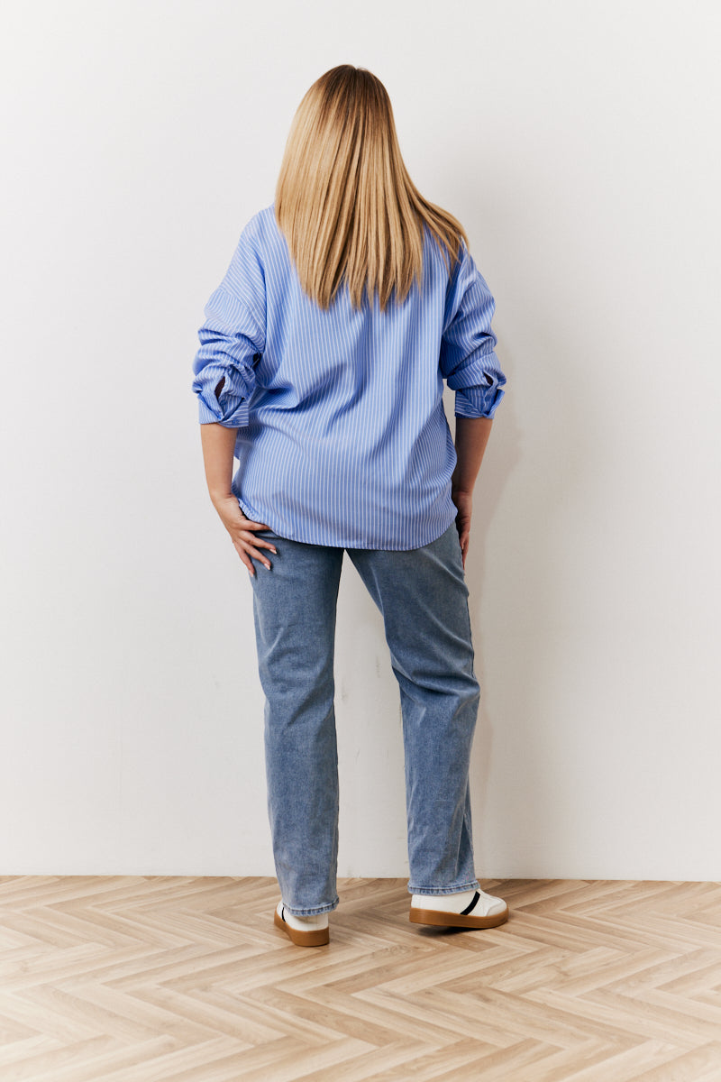 Oversized Striped Poplin Shirt
