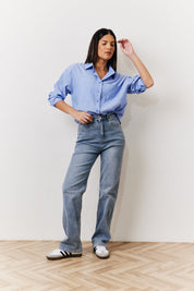Oversized Striped Poplin Shirt