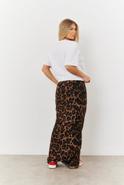 Leopard Mesh Maxi Skirt