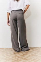 In The Style Waistband Detail Tailored Trouser in Grey