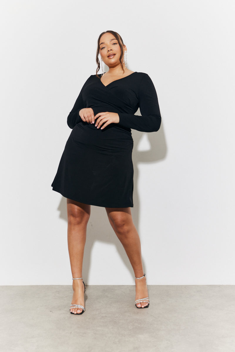 Magic Sculpting Wrap Mini Skater Dress