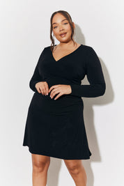 Magic Sculpting Wrap Mini Skater Dress