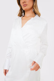 Collar Button Mini Dress