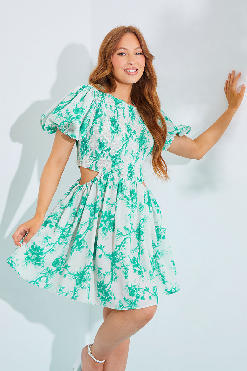 Shirred Bust Mini Dress