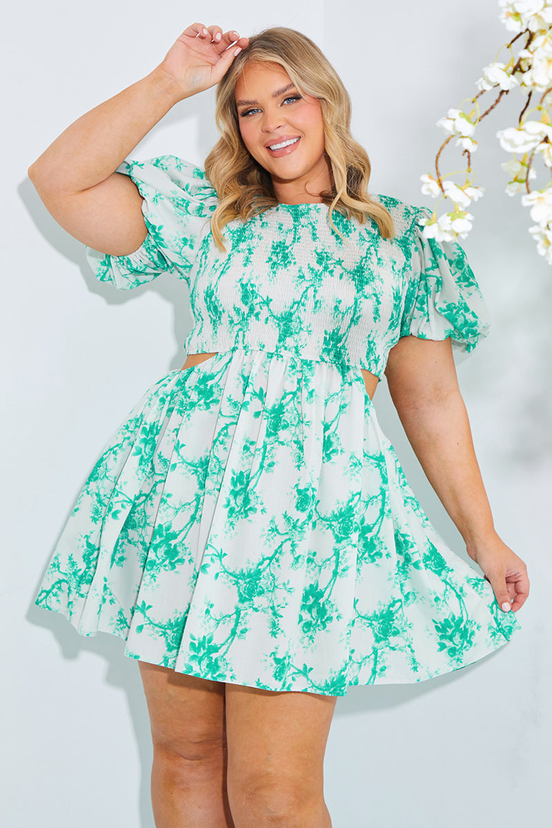Shirred Bust Mini Dress