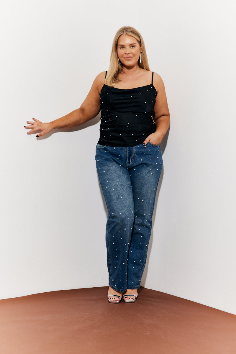 Pearl Embellished Jeans