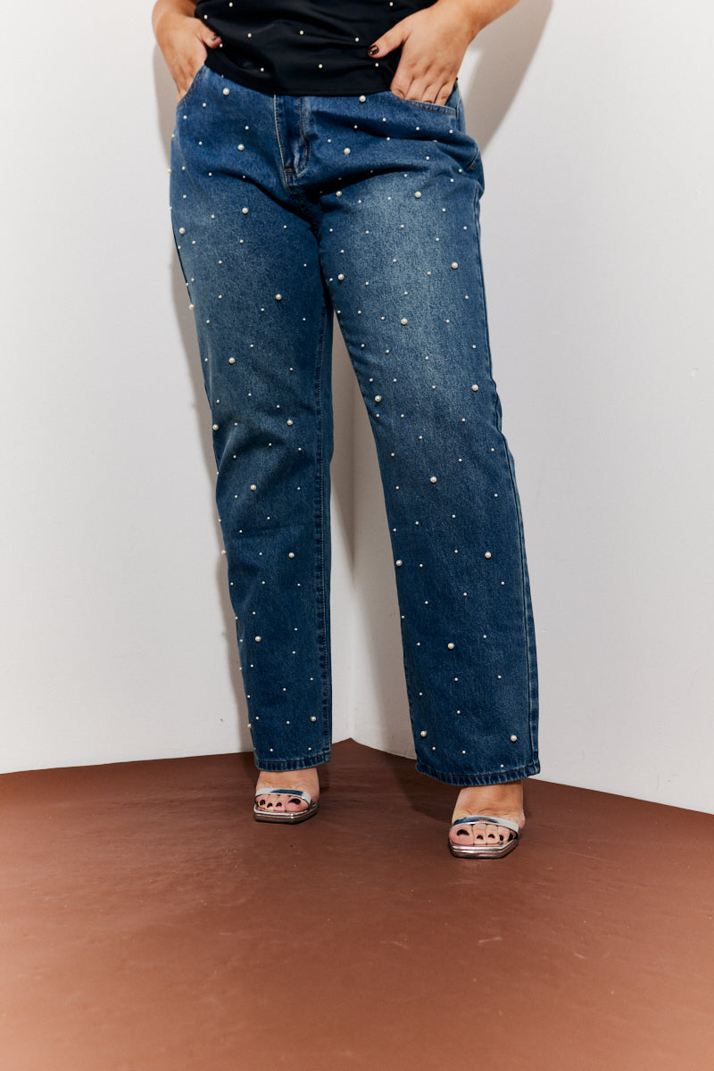 Pearl Embellished Jeans