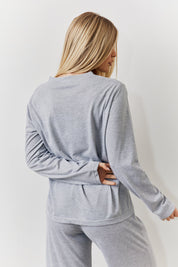 Long Sleeve Top and Trouser Slogan PJ Set