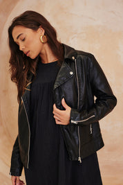 Faux Leather Biker Jacket