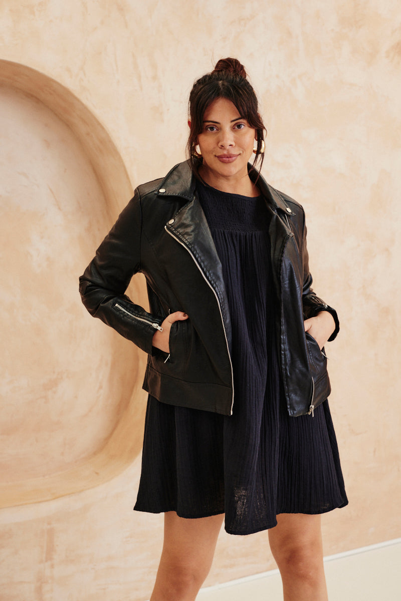 Faux Leather Biker Jacket