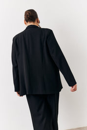 Black Relaxed Pocket Detail Blazer