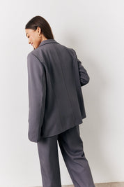 Charcoal Relaxed Pocket Detail Blazer