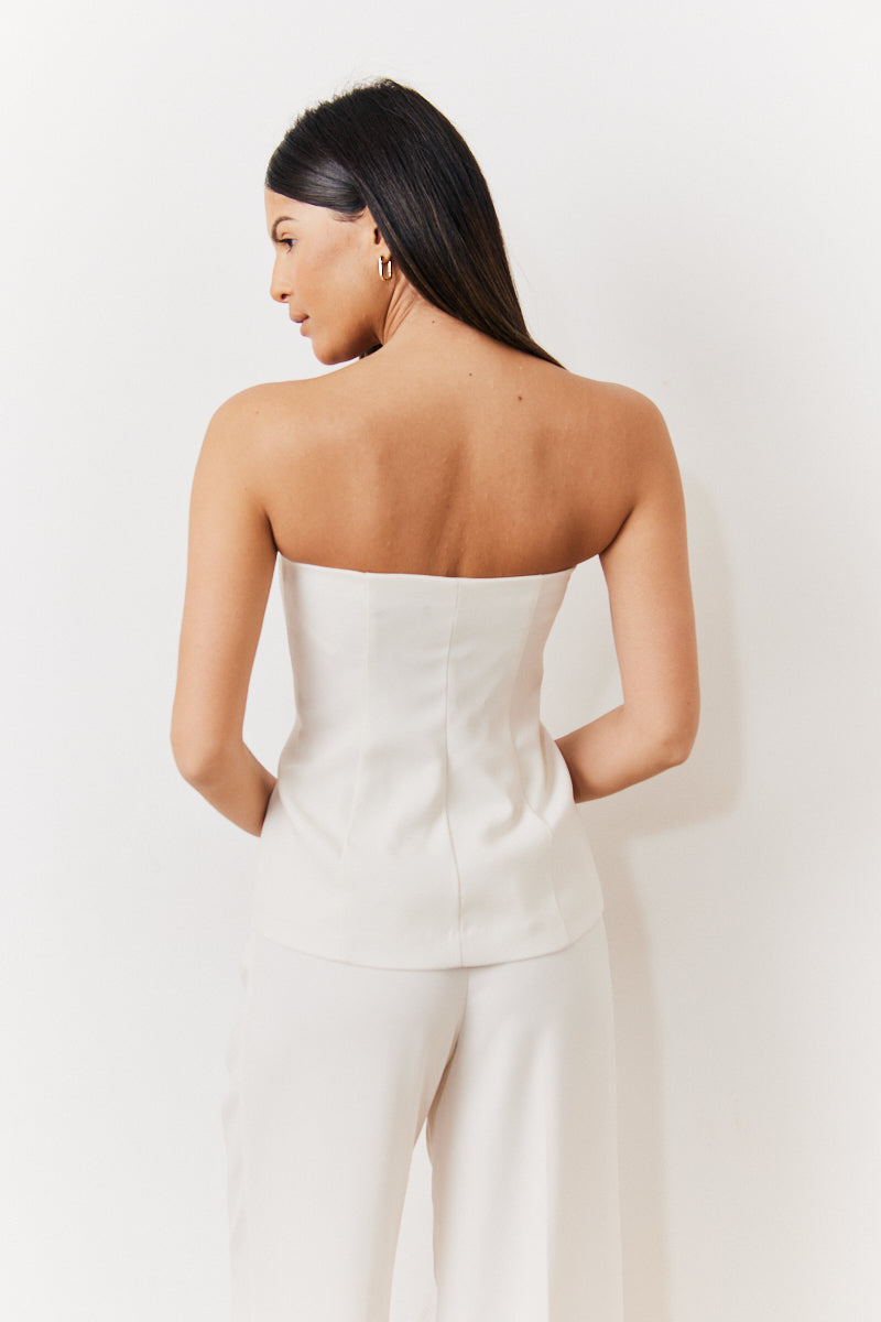 Occasion Cream Bustier Top