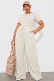 Ribbed Crew Neck Short Sleeve Bodysuit