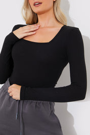 More Sustainable Ribbed Square Neck Bodysuit