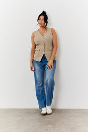 Longline Button Through Waistcoat