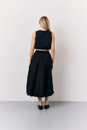 In The Style Balloon Co-Ord Crop Top in Black