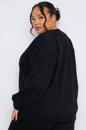 Crew Neck Fleecback Sweater