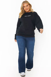 'YES, AND?' PRINTED SWEATSHIRT