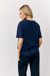 Navy Graphic Slogan T-Shirt