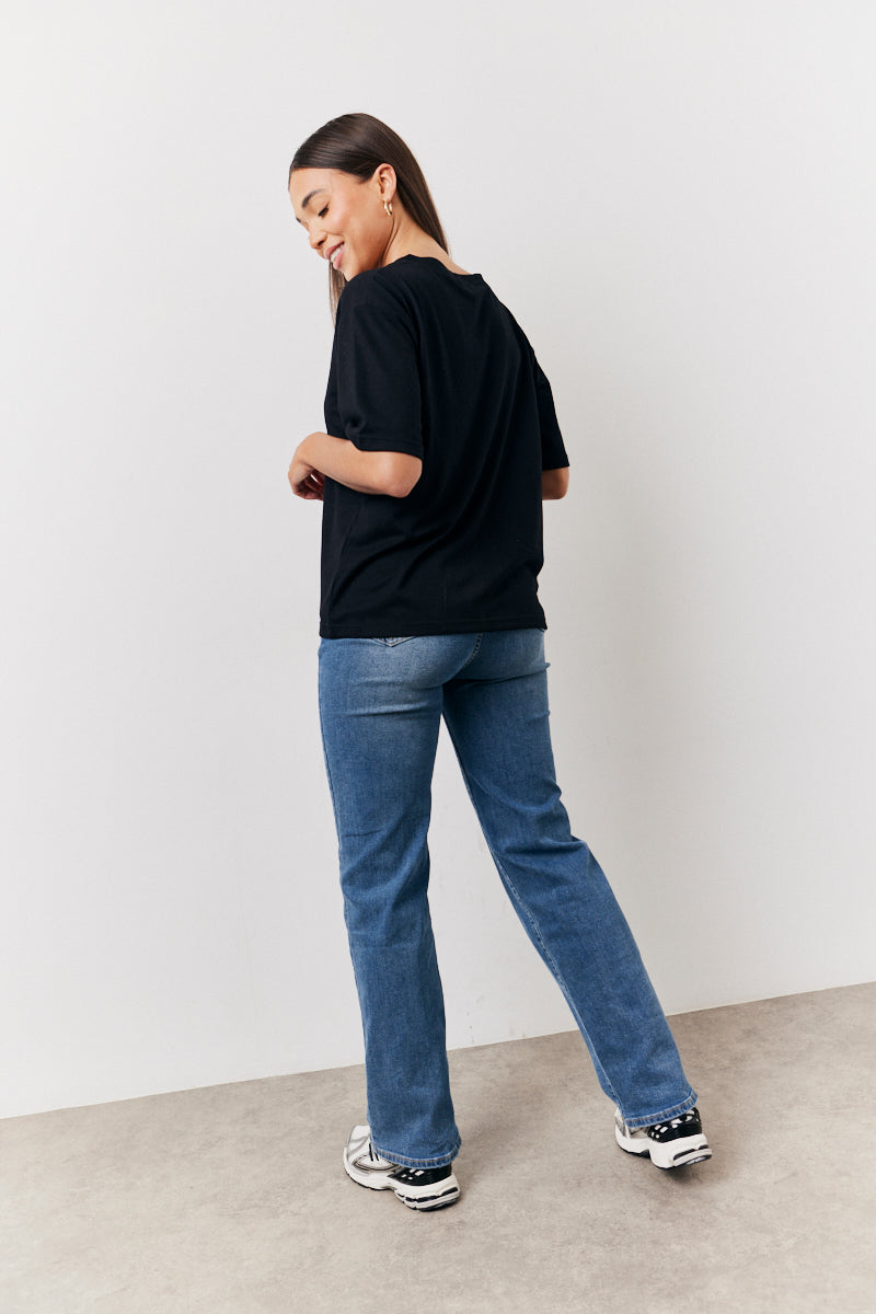 Black and White 2 Pack Slouchy V-Neck T-Shirt