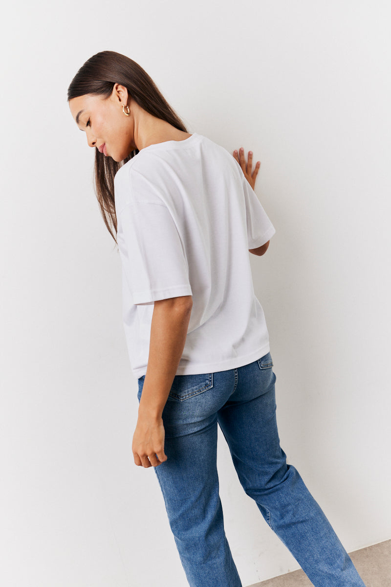 Black and White 2 Pack Slouchy V-Neck T-Shirt