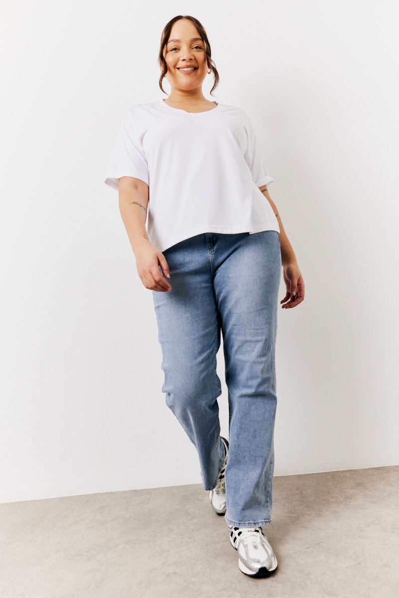 Black and White 2 Pack Slouchy V-Neck T-Shirt