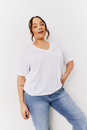 Black and White 2 Pack Slouchy V-Neck T-Shirt