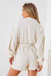 Linen Blend Belted Playsuit