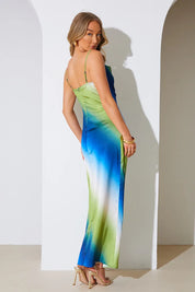 In The Style Ombre Satin Cowl Neck Maxi Dress