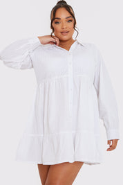 Broderie Tiered Shirt Dress