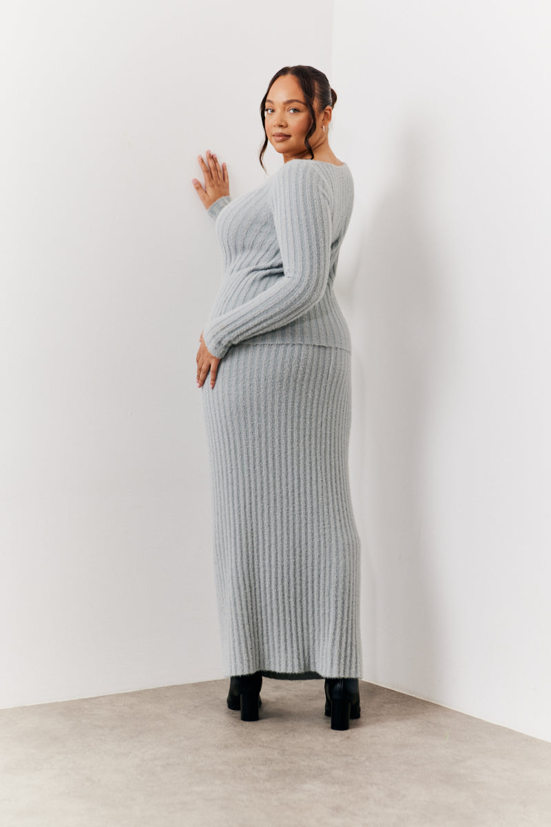 Fluffy Rib Co-Ord Knitted Jumper
