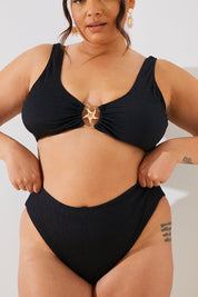 Textured Starfish Detail Bikini Top