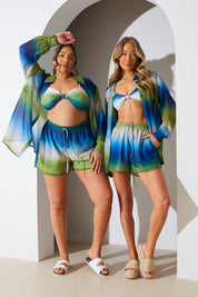 Ombre Chiffon Beach Co-Ord Shirt