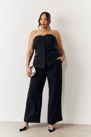 Black Bandeau Sweetheart Neckline Waistcoat
