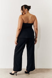 Black Bandeau Sweetheart Neckline Waistcoat