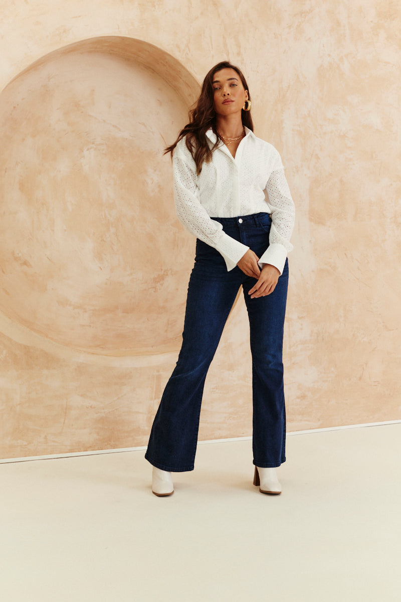 Broderie Shirt Bodysuit