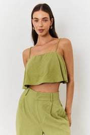 Linen Crop Top