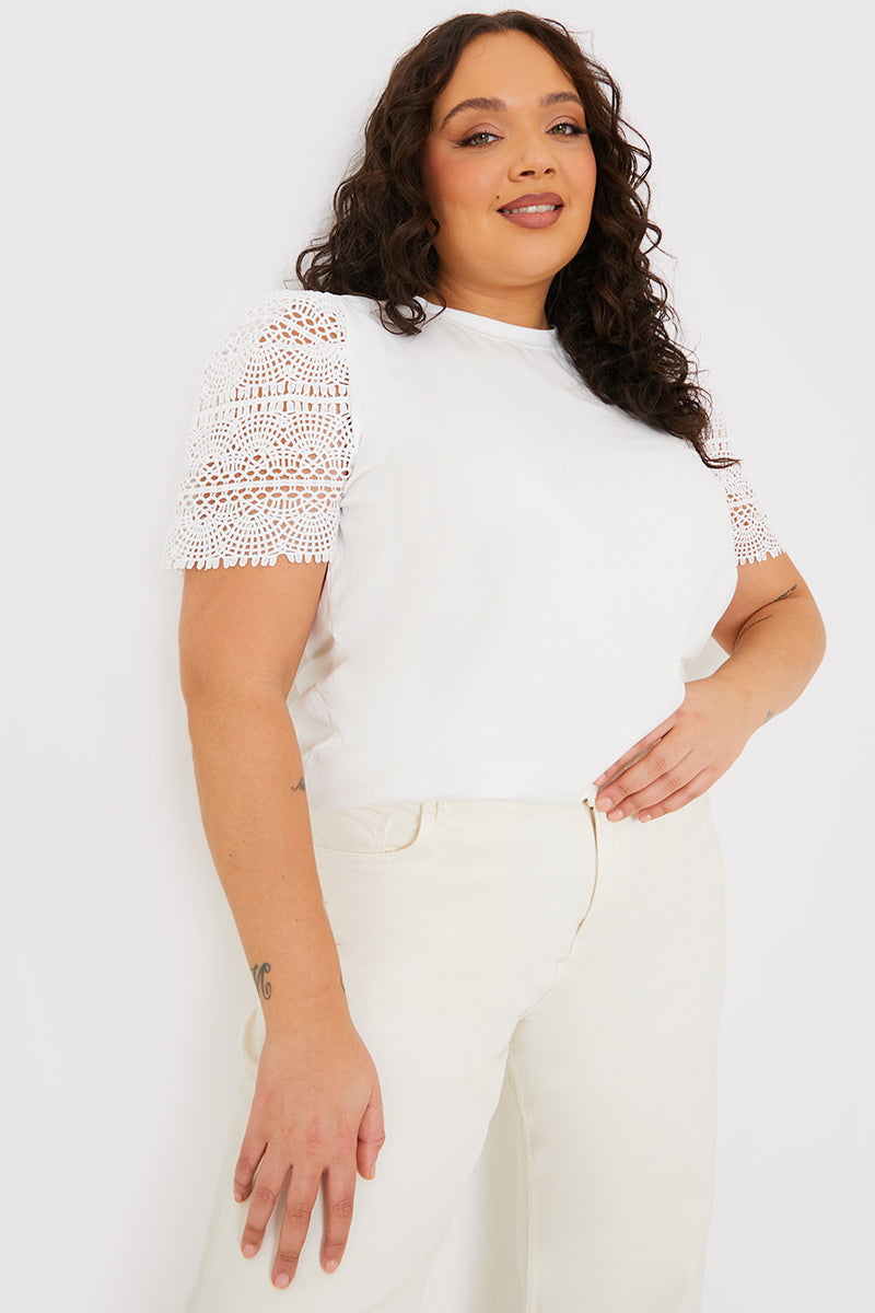 Crochet Sleeve T-Shirt