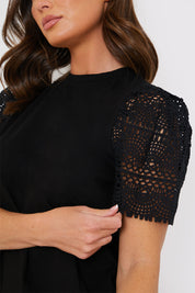 Crochet Sleeve T-Shirt