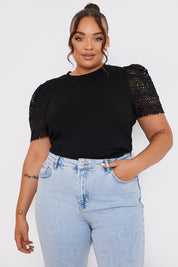 Crochet Sleeve T-Shirt