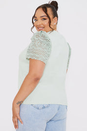 Crochet Sleeve T-Shirt