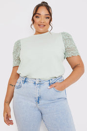 Crochet Sleeve T-Shirt