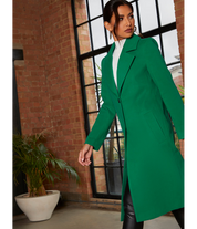 Chi Chi London Single Breasted Coat in Green