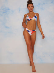 Abstract Print Bikini Top in Multi