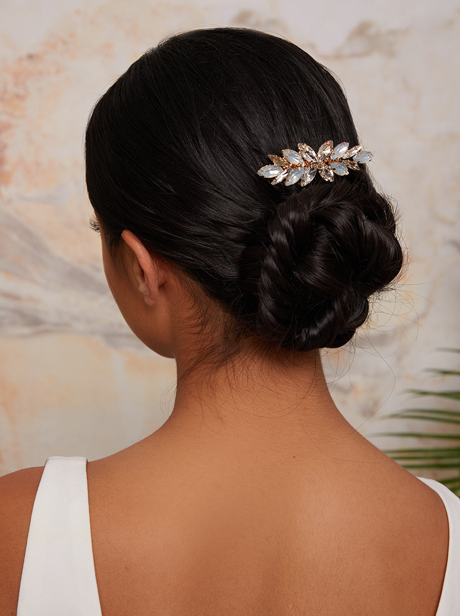 Embellished Bridal Hair Piece in Gold